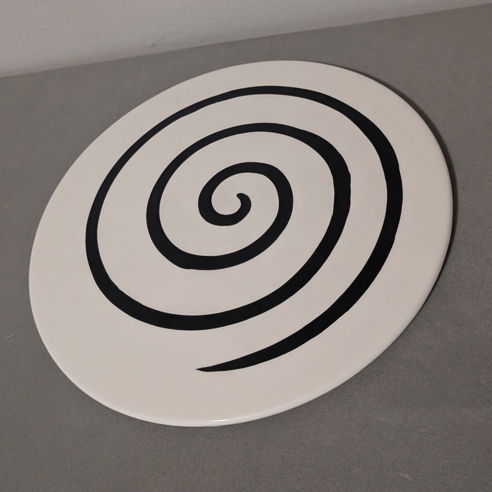 9 Inch Black & White Swirl Plate Julie Mac Kitchen Or Decor